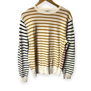 J Crew light weight multi colored stripe cotton pullover sweater.